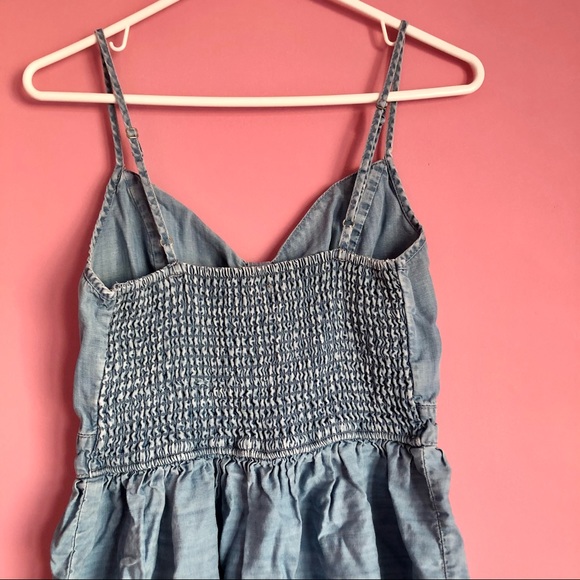 Embroidered Denim Dress with Cutout - Picture 5 of 6
